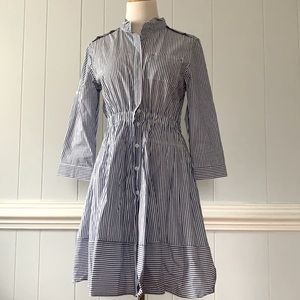 Pin Stripe Button-Down Shirt Dress